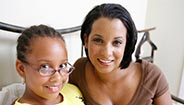 Mother and daughter smiling Mother and daughter smiling