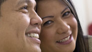 Couple smiling