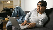 Teenager with laptop Teenager with laptop