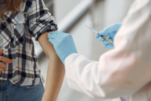 Person getting flu shot